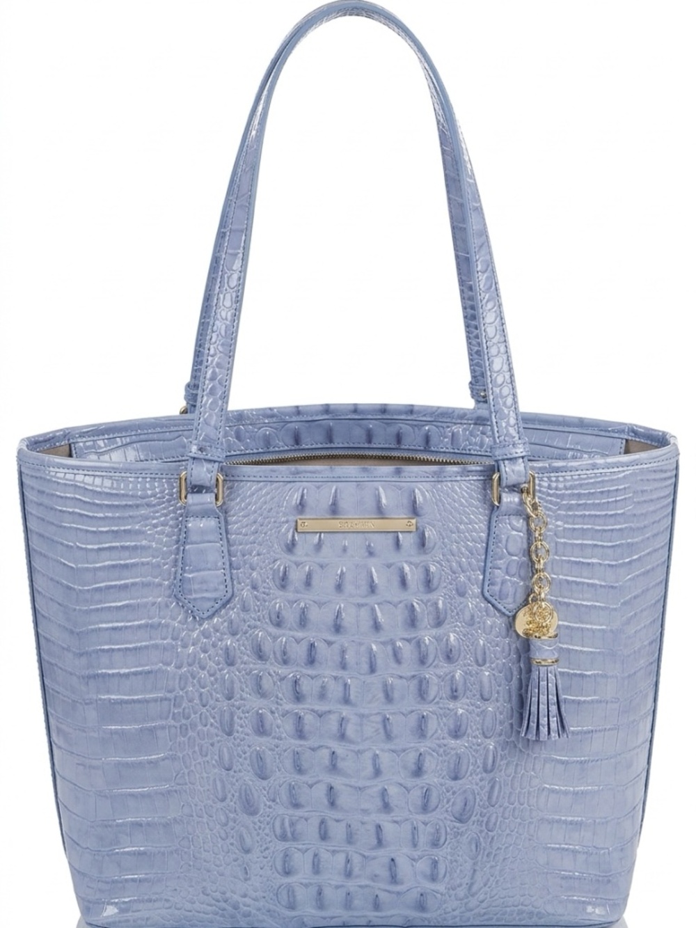 Brahmin Medium Asher Tote – Melbourne Croc Embossed – Lavender Periwinkle